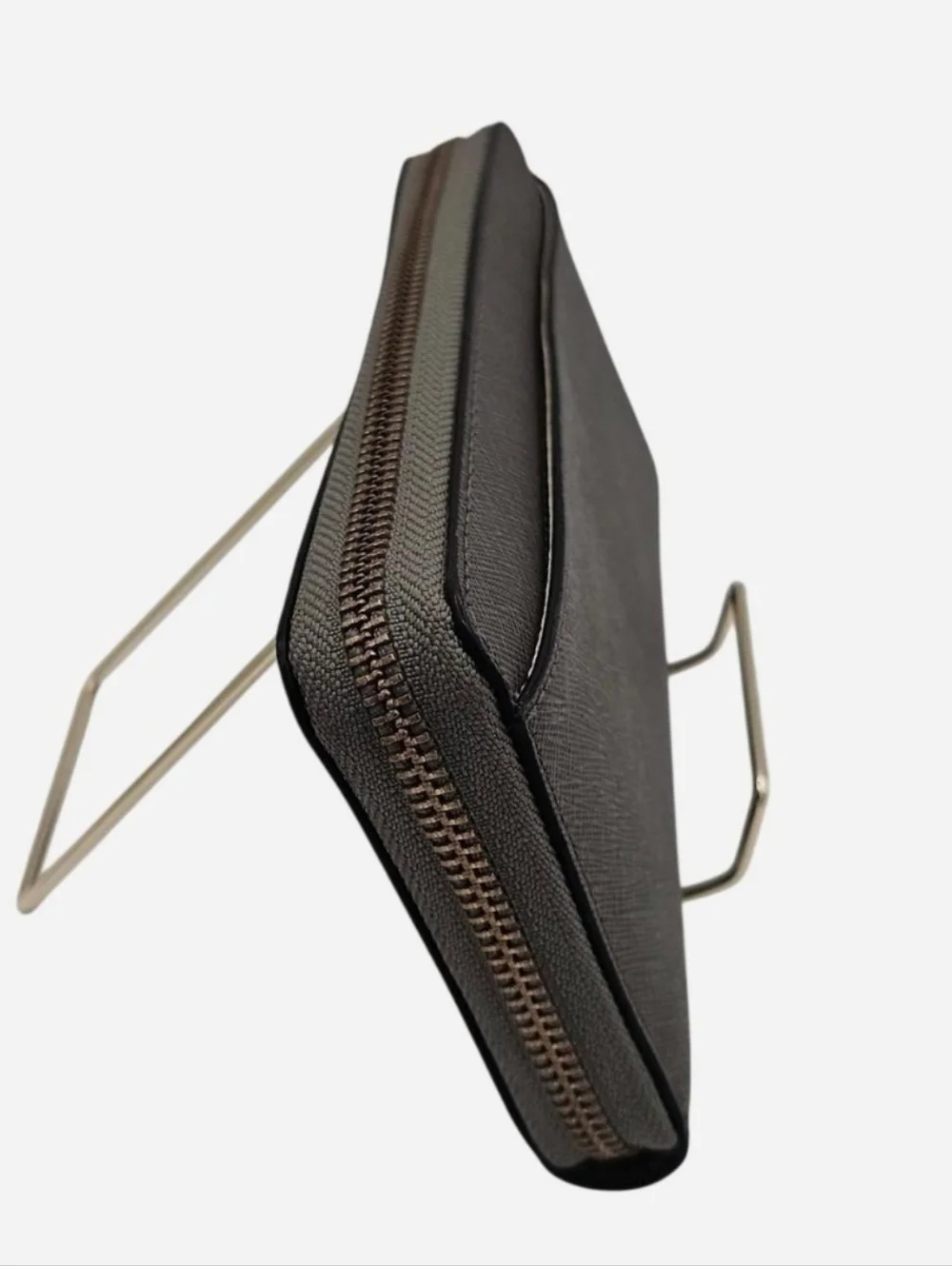 KATE SPADE Dark‎ Gray Saffiano Leather Zip Around Wallet